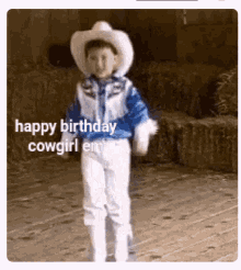 cowgirl dancing happy birthday happy