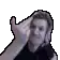 a pixel art of a man with his hand on his head .