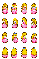 a pixel art of princess peach from super mario bros