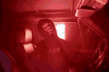 a blurred image of a car 's headlights at night