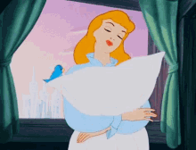 cinderella dreaming feelings hugging pillow