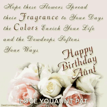 Happy Birthday Auntie Flowers GIF - Happy Birthday Auntie Happy Birthday Aunt Flowers GIFs