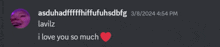 a screenshot of a discord conversation between asduhadffffffifufuhsdbfg and lavilz