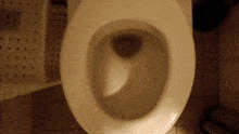 a close up of a toilet in a bathroom with water in it
