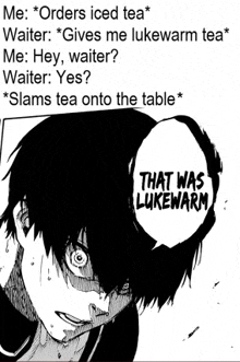 a black and white drawing of a person talking to a waiter .