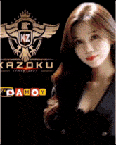 a picture of an eagle with a crown and the name kazoku