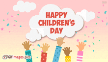 Happy Children'S Day Kids GIF - Happy Children'S Day Kids Hands Up GIFs