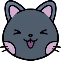 a drawing of a cat with its eyes closed and its tongue sticking out