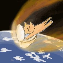 고양이 변기 GIF - 고양이 변기 로켓 GIFs