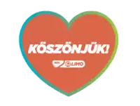 a colorful heart with the words koszonjuk mol limo on it