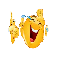 two smiley faces are laughing with tears coming down their faces