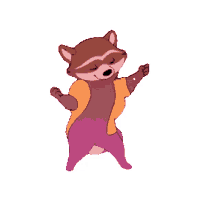 transparent raccoon dancing