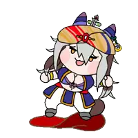 a cartoon drawing of a woman wearing a striped hat
