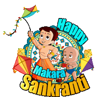Happy Makara Sankranti Raju Sticker - Happy Makara Sankranti Raju Chhota Bheem Stickers