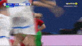 a soccer game is being broadcasted on sporttv