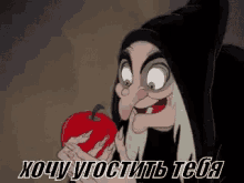 яблоко белоснежка ведьма ядовитый страшно дисней GIF - Apple Snow White Witch GIFs