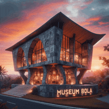 a building with a sign that says museum bola on it