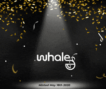 a black background with gold confetti and the words 5 years whale on it