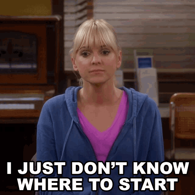 I Just Dont Know Where To Start Christy Plunkett GIF - I Just Dont Know Where To Start Christy Plunkett Anna Faris GIFs