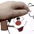 a close up of a cartoon character wearing a hat .