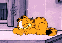 Pretending To Be Asleep Garfield GIF - Pretending To Be Asleep Garfield Fake Sleep GIFs