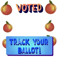 a sign that says voted track your ballot on it