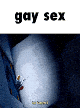 a poster that says gay sex and says you tampered on the bottom