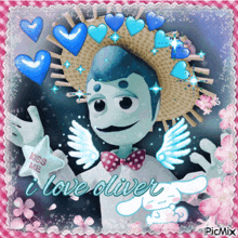a picture of a cartoon character with the words i love oliver