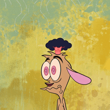 a cartoon character with a nuclear explosion coming out of his head