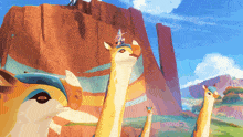 a painting of a man riding on the back of a giant animal