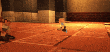 a person in a minecraft game is standing on a brick floor