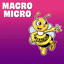 a picture of a bee with the words macro micro on it