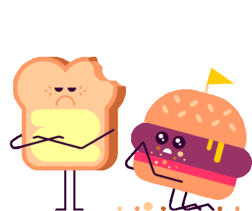Hamburger Begs Forgiveness From Toast Sticker - Foodies Bread Sandwich Stickers