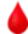 a red drop of blood is floating on a white background .