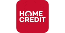the home credit logo is a red square with white letters .