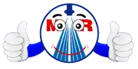 a cartoon character giving a thumbs up in front of a logo for mar