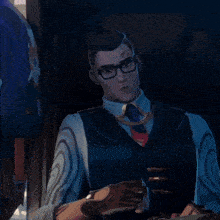 a man in a suit and tie holds a gun in his hand