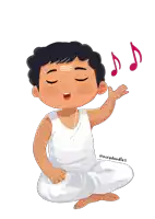 a cartoon of a boy singing with the name miradoodles on the bottom right