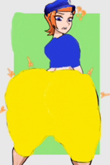 a cartoon drawing of a woman with a large butt