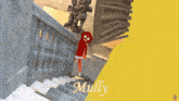 a picture of a staircase with the word mully on the bottom