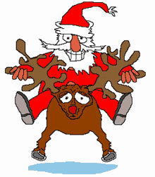 Santa And Reindeer Cartoon GIFs | Tenor