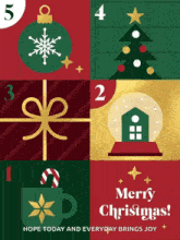 a christmas greeting card that says merry christmas hope today and every day brings joy