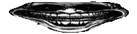 a close up of a person 's face with a very large smile on it .