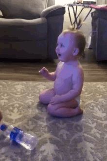 baby cute shocked bottle flip woah