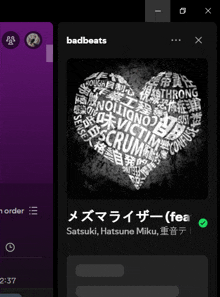 a screenshot of the badbeats website with a heart made of words