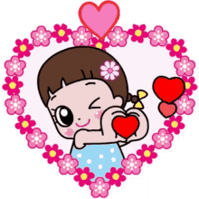 anime girl kawaii love you heart love