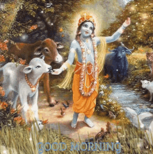 Lord Krishna Good Morning GIF - Lord Krishna Good Morning Farm GIFs