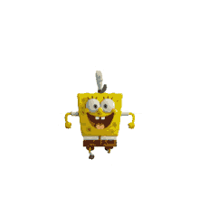 laughing tongue out spongebob running happy
