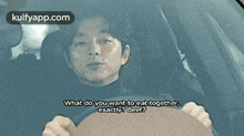 a man and a woman are sitting in a car and the woman is asking the man if he would never thought of it myself .