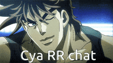 a cartoon character with the words cya rr chat below him